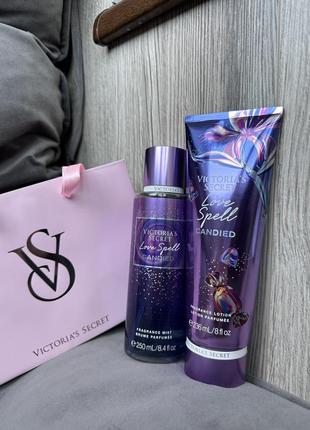 Спрей та лосьйон victoria’s secret love spell candied