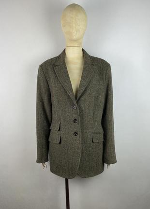 Женский шерстяной твидовый пиджак блейзер wellington of bilmore harris tweed wool blazer2 фото