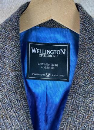 Женский шерстяной твидовый пиджак блейзер wellington of bilmore harris tweed wool blazer9 фото