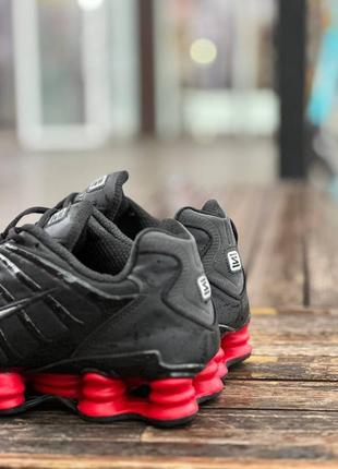 Nike shox tl black red9 фото