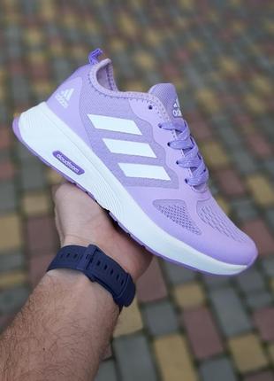 Жіночі легкі кросівки adidas cloudfoom фіолетові модні кросівки адідас клоутфум