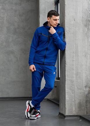 Спортивный костюм nike teach royal blue! костюм мужской спортивный синий весна-лето! спортивный костюм весенний nike!3 фото