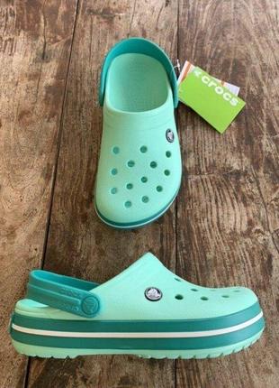 Крокс крокбенд клог мьятні crocs crocband clog new mint/tropical teal1 фото