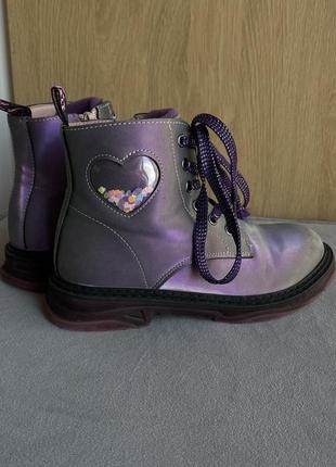 Фіолетові демісезонні черевики на дівчинку від weestep
