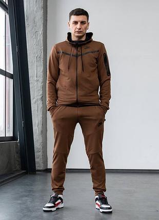 Спортивний костюм nike teach brown! костюм чоловічий спортивний коричневий найк весна-літо! спортивний костюм весняний nike!