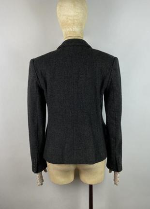 Оригинальный женский двубортный шерстяной пиджак блейзер polo ralph lauren wool tweed gray blazer siz7 фото