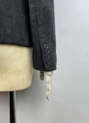 Оригинальный женский двубортный шерстяной пиджак блейзер polo ralph lauren wool tweed gray blazer siz8 фото
