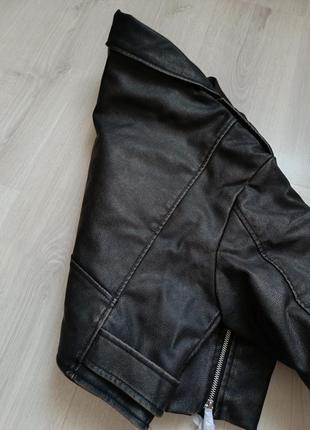 Кожаная куртка zara косуха укороченная из эко-кожи5 фото