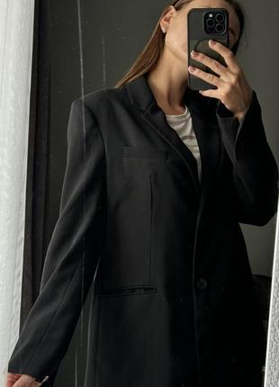 Черный классический пиджак оверсайз2 фото