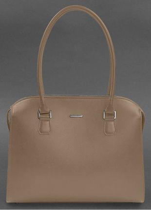 Жіноча шкіряна сумка business світло-бежевий краст7 фото