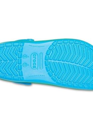 Крокс крокбэнд клог синие с зеленым crocs crocband clog ocean/grass green8 фото