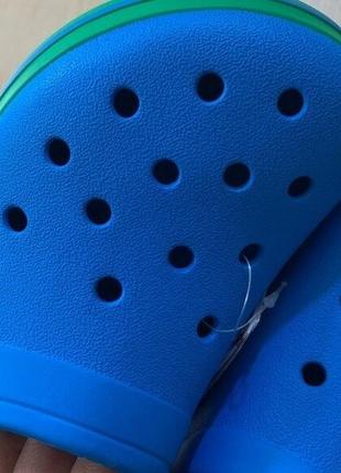 Крокс крокбэнд клог синие с зеленым crocs crocband clog ocean/grass green6 фото