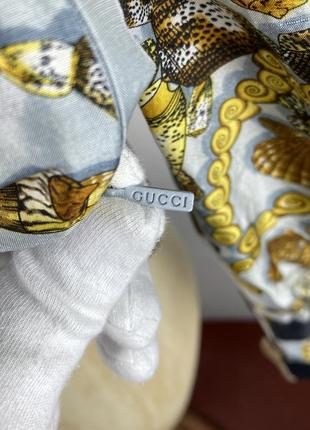 Невероятная винтажная шелковая блузка gucci vintage 2008 silk gold pattern blouse size 3810 фото