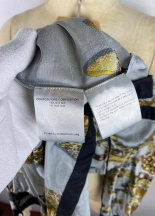 Невероятная винтажная шелковая блузка gucci vintage 2008 silk gold pattern blouse size 389 фото