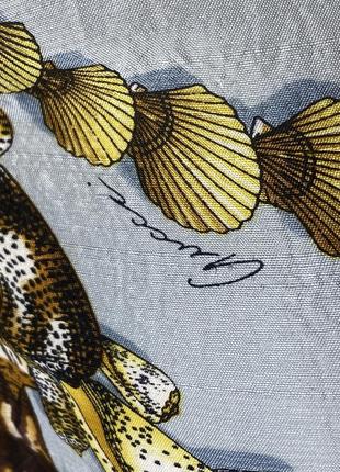 Невероятная винтажная шелковая блузка gucci vintage 2008 silk gold pattern blouse size 385 фото
