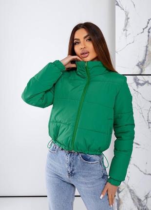 Базовая демисезонная куртка курточка молочная черная зеленая малина9 фото