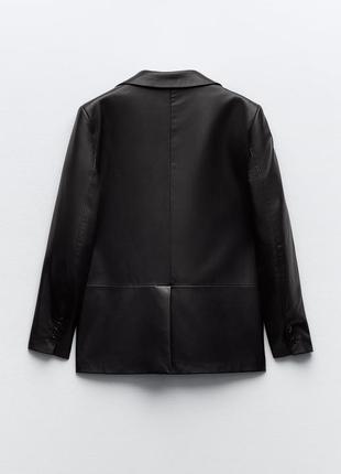Шкіряний піджак zara жакет оверсайз з еко-шкіри