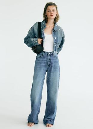 Широкие длинные джинсы от zara, 42р, оригинал
