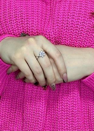 Женское серебряное кольцо с альпинитом и кубическим цирконом, покрытое родием5 фото