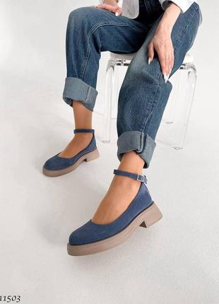 Новые туфельки - сочетание нежности и стиля 11503 джинс (испания) натур замша2 фото