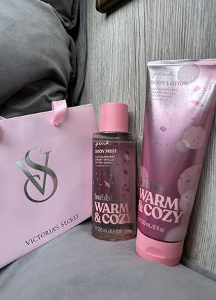 Спрей и лосьон victoria’s secret pink bubbly warm and cozy