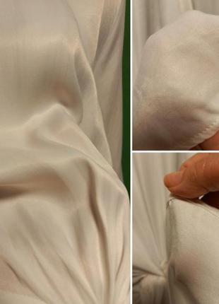 Удлинённая кремовая блуза с высоким разрезом zara.  jil sander6 фото