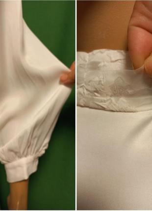 Удлинённая кремовая блуза с высоким разрезом zara.  jil sander7 фото