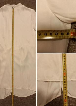 Удлинённая кремовая блуза с высоким разрезом zara.  jil sander10 фото