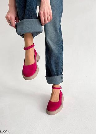 Новые туфельки – сочные и стильные 11504 фуксия натур замша5 фото