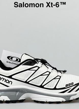 Salomon xt6 кроссовки мужские черные с белым топ качество саломон кеды сетка текстильные легкие весенние летние демисезонные демисезон низкие кожа кожа кожа3 фото