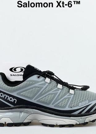 Salomon xt6 кроссовки мужские серые с черным топ качество саломон кеды сетка текстильные легкие весенние летние демисезонные демисезон низкие кожа кожа кожа5 фото