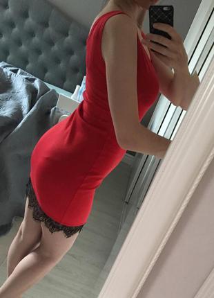 🍒очень яркое красное платье в  размере м3 фото