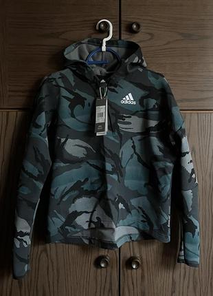 Світшот adidas women's zne hoodie camo gray teal gm46384 фото