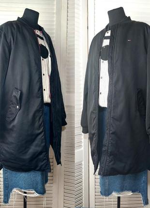 Куртка бомбер демисезонная черная tommy hilfiger waterproof5 фото