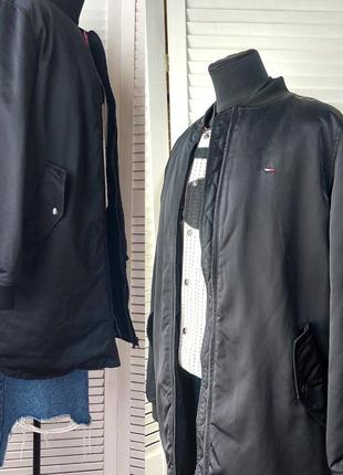 Куртка бомбер демисезонная черная tommy hilfiger waterproof6 фото