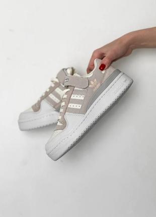 Кроссовки женские, adidas forum 84 low grey beige