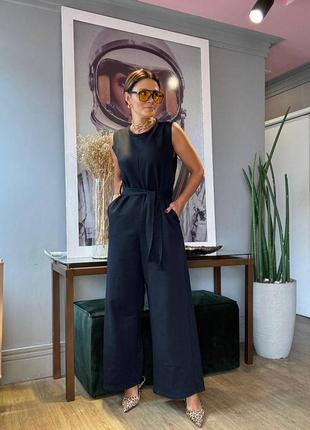 Комбенизон свободного кроя с поясом, лучшее решение для женщин