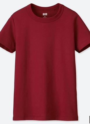 Классическая базовая однотонная женская хлопковая футболка uniqlo в винтажном стиле4 фото
