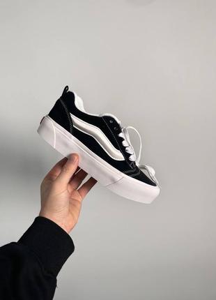 Кеди на платформі vans knu school black/white platform