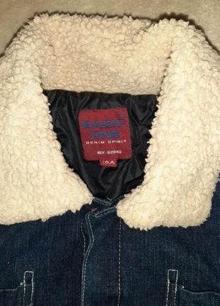 Джинсовая на подкладке с мехом джинсовая курточка 134 1404 фото