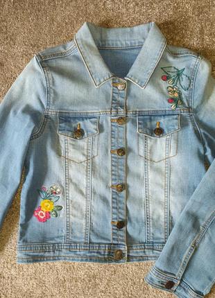 Джинсовый пиджак для девочки 10-11роков2 фото