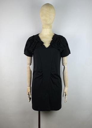 Оригинальное женское платье miu miu by prada strech black midi dress size s