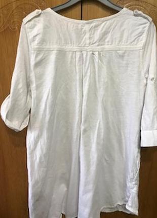 Белая рубашка,  блузка   46-48р(12),  100% коттон3 фото
