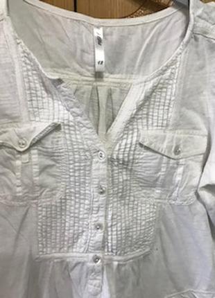 Белая рубашка,  блузка   46-48р(12),  100% коттон2 фото