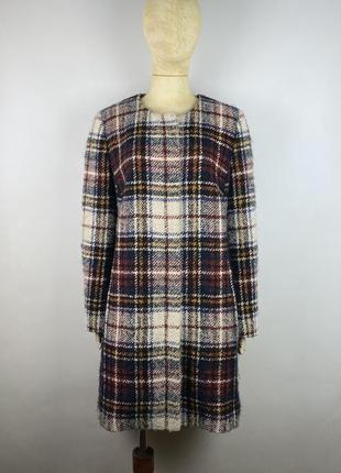 Яскраве жіноче пальто hugo boss mollies multicolour check coat size 42