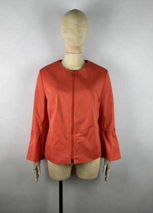 Жіноча куртка akris punto cotton orange zip jacket size 121 фото