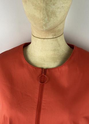 Жіноча куртка akris punto cotton orange zip jacket size 125 фото