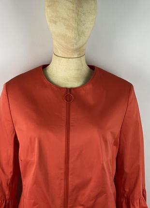Жіноча куртка akris punto cotton orange zip jacket size 122 фото