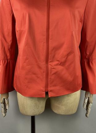 Жіноча куртка akris punto cotton orange zip jacket size 123 фото