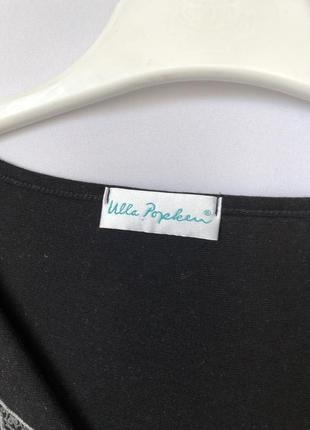 Ulla popken чорна блуза футболка з візерунком готик етно-бохо батал5 фото